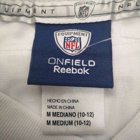 NFL Reebok Youth's Size Medium NY Jets #4 Favre White & Green V-neck Jersey - Picture 3 of 13